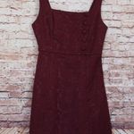 Urban Outfitters  Hallie Wine Colored Embroidered Square Neck A-line Mini Dress Photo 4