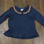 Anthropologie Lilka peplum navy blue top Photo 0