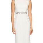 Adrianna Papell Ruffle Sleeve Crepe Gown Ivory Photo 4