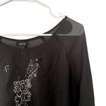 Rue 21 sheer black 3/4 sleeve top classic casual comfortable style delicate Photo 1