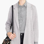 J.Crew  Sophie open-front Knit Sweater Blazer in Gray W2040 Sz M Photo 0