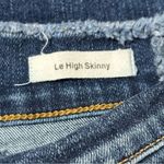 frame denim  Women’s 24 Dunes Blue Wash Le High Rise Raw Edge Fray Skinny Jeans Photo 7