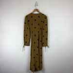 Urban Outfitters Audrey Wrap Midi Dress XS Long-Sleeve Yellow Polka Dot Woven Photo 15