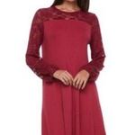 Apt. 9 Long lace sleeve wine burgundy dress size XL Photo 0
