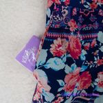 Single floral print‎ three quarter sleeve sheath dress wrap front, size 1X Purple Photo 7