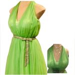 Elegant Lime Green Party Time Halter Top Style Formal Dress Size 6 by Lisa Kane Photo 1