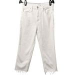 Hudson Jeans Hudson Remi High-Rise Straight Crop Jean White Raw Hem Size 28 Photo 2