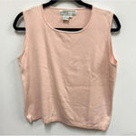 Pineapple Moon Vintage 100% silk pale pink knit tank size XL Photo 0