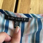 New Glory  Striped V-Neck Peplum Top Blouse Women’s 3X Photo 1