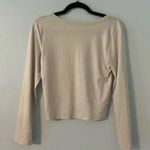 Olivia Rae  New York Cropped V-Neck Long-Sleeved Top Size Medium Cream Photo 1
