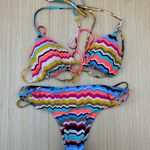 Volcom Rays for Daze chevron stripe triangle two-piece bikini size S small NWOT Photo 4