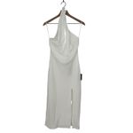 Lulus Beyond Classy White Satin Halter Midi Dress Size M Size M Photo 2