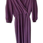 Jonathan Martin Vintage  Purple Geometric Midi Dress Long Sleeve 80s M Photo 0