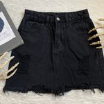 Distressed Black denim mini skirt Size XS Photo 2
