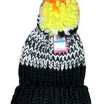 Vince Camuto Black and White Multi Color Pompom Knitted Hat NWT Photo 0
