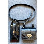 Women PU Leather Waist belt with 2 bags Fanny Pack Luxury‎ Women Belt Bag new Black Photo 4