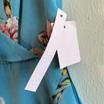 Avec Les Filles  Dress Blue Painterly Boutique Ruffle Georgette Midi Dress 2 NWT Photo 5