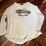 Women’s modern canvas hello fall truck shirt. Size large Photo 0