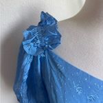 Vintage 70s Prairie Dress Blue Puff Sleeve Floral ILGWU Union Made Size M Photo 8