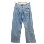 Princess Polly Wide Leg Distressed Raw Hem Cropped Jeans Medium Wash Size 6 Photo 1