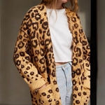 Free People New State Side Leopard Cardigan Photo 0