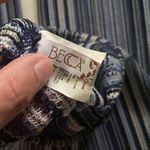 Becca swim women’s blue stripe crochet open leg boho beach pants, size medium Photo 2