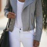 VICI NWOT  Market Moto Jacket in Light Gray Small Photo 1
