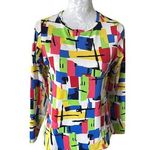 Ibkul Womens Golf Top Abstract Colorful Sun Protection Long Sleeve Small Red Photo 0