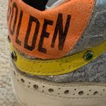 Golden Goose  Gray and White Sneakers with Blue Laces Photo 5