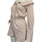 Romeo + Juliet Couture Pink White Striped Off Shoulder Romper Photo 2