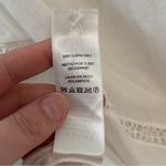 frame denim Frame Small Inset Lace Gathered Seam Top White Puff Sleeve Semi-Sheer Cropped Photo 7