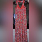 Japna Blue and Red Tiger-Like Print Dress Photo 4