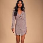 Lulus LULU’S Zoelle Burgundry Floral Print Ruffle Mini Dress Sz M Photo 2