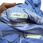 Revolve NWT MISHA Evetta Long Sleeve Padded Open Back Mini Dress in Heather Blue size 0 Photo 4