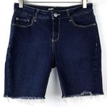 BDG Blue Dark Wash Frayed Hem Bermuda Denim Jean Shorts 28 Photo 0