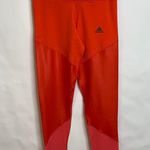 Adidas WOW Leggings Orange Red Coral Climalite Sz Small Photo 3