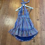 Aerie  Blue plaid Spring Flint cross front mini dress small Photo 2