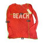 J Society Coral Beach V Neck Lightweight Knit Sweater Top Size S Red Photo 1
