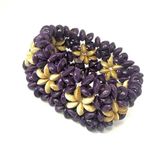 Purple and tan woven beaded bracelet Photo 4