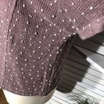 Flower & Feather Knit Top Short Sleeves Split Neckline Lightweight Rose Pink XL Photo 7