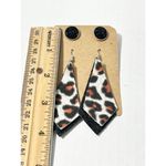 Animal Sequin Embellished Leather Dangle & Crystal Round Earrings Black 2 Pairs Photo 3