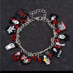 Horror Charm Bracelet with Red and Black Accents Photo 0