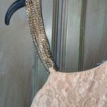 Sky NWOT  Gold lace one shoulder tunic with gold chains  Vegas Homecoming Revolve Nordstrom Cocktail Club Photo 3