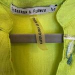 Figueroa & Flower Green Embroidered Boho Button Down Shirt M Floral Top Size M Photo 2