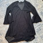 Jordan Taylor Women’s Size Small Black 3/4 Sleeve Crochet Cover-Up Dress Photo 2