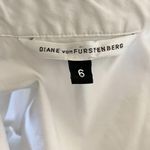 Diane Von Furstenberg  Elegant Preppy Coquette White Cotton Wrap Blouse 6 / S Photo 6
