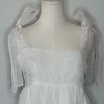 Day + Moon White Babydoll Tiered Bow Tied Straps Mini Dress Womens Medium Photo 1