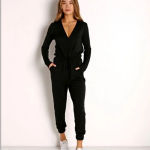 Beyond Yoga Black Overlapping Long Sleeve Fleece Jumpsuit Large Photo 5
