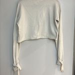 Forever 21 MOVING SALE Cream Tie-Sleeve Crop Sweater Photo 7