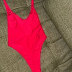 Relleciga  Women's Red High Cut Low Back One Piece Thong Swimsuit Low Neck Sexy Bathing Suit Monokini Thong One Piece Swimwear Photo 5